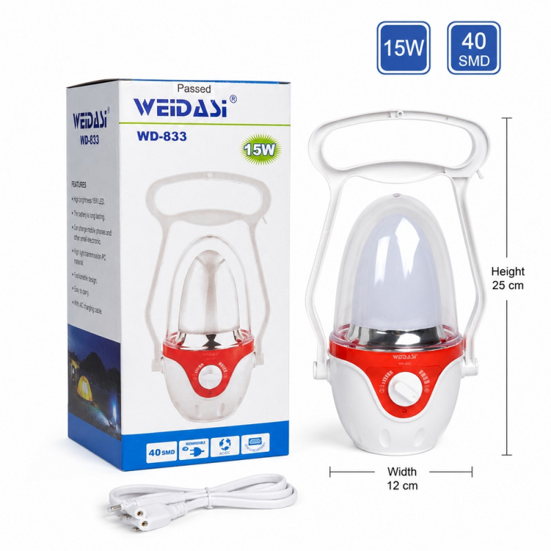 LED Lantern with Handle – Red (Compact)