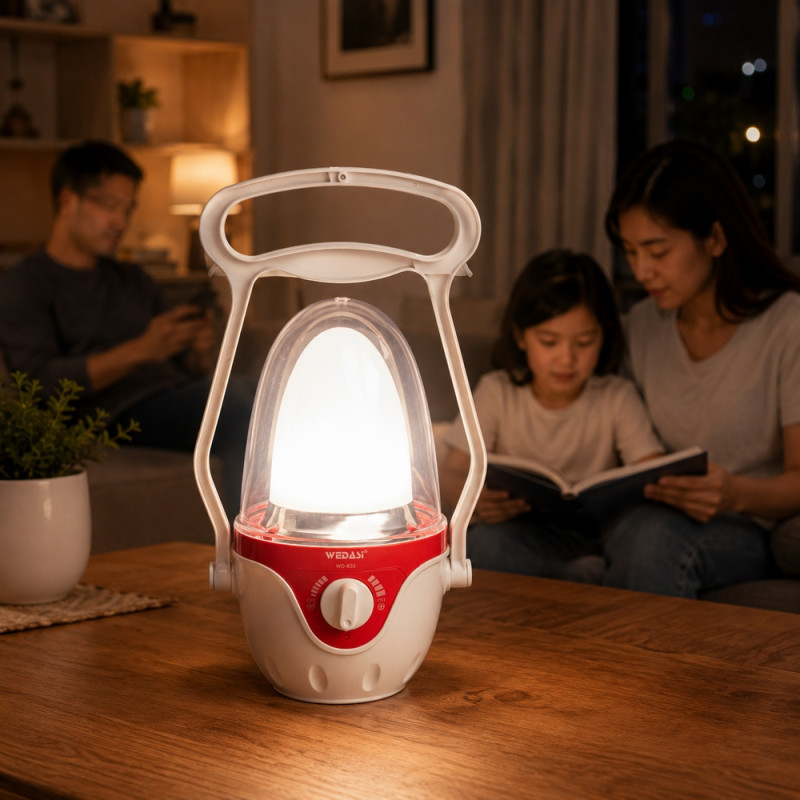 LED Lantern with Handle – Red (Compact)