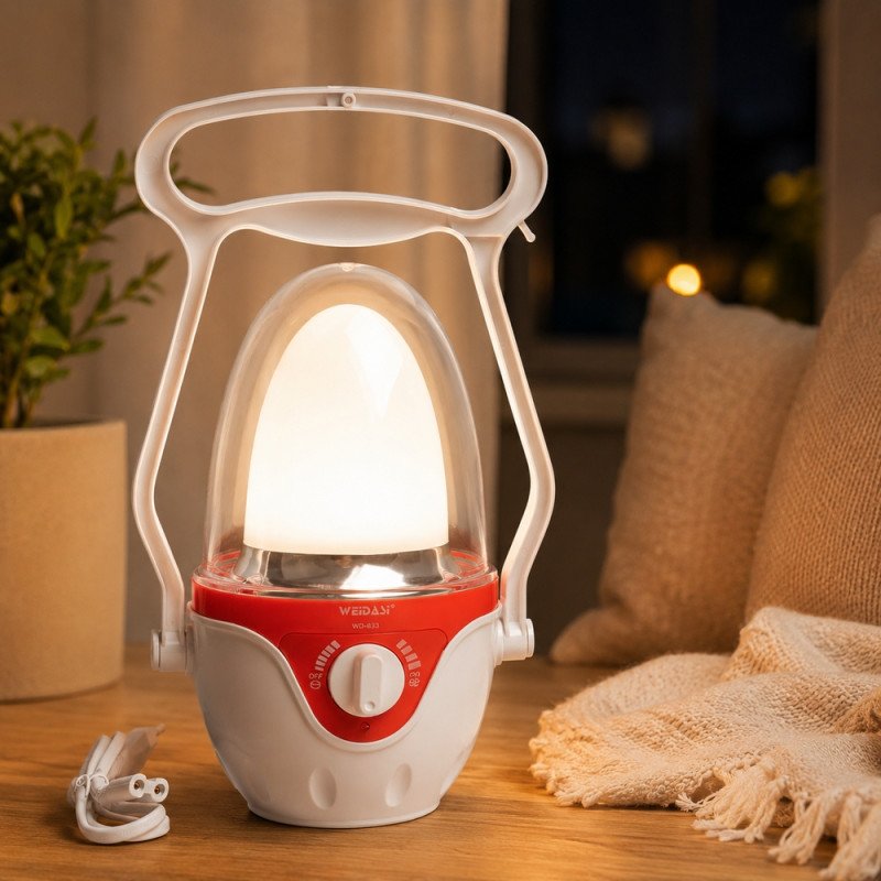LED Lantern with Handle – Red (Compact)