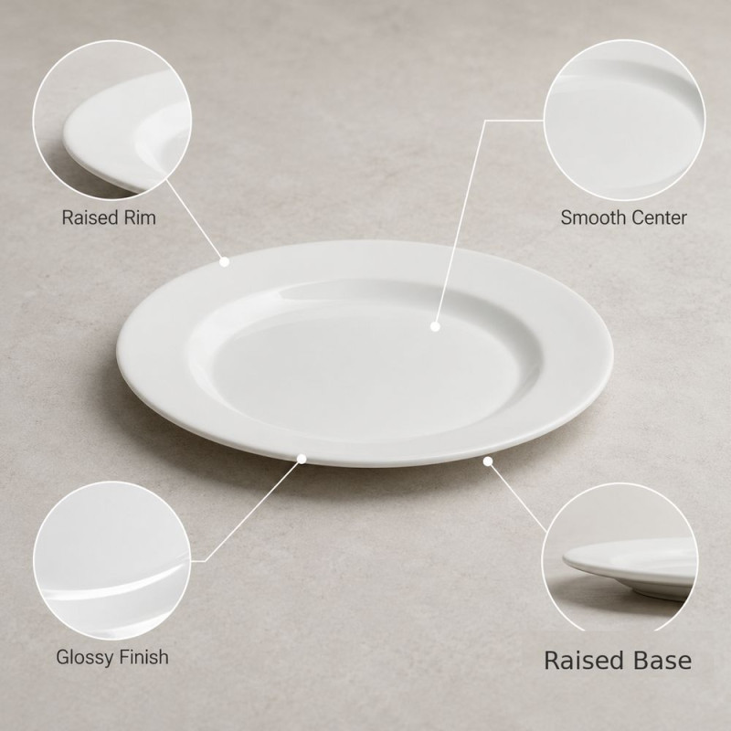 Round Serving Dish – White