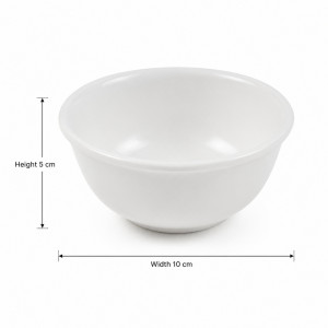 4-Bowl Small Ceramic Bowl – White (H-5cm X W-10cm)