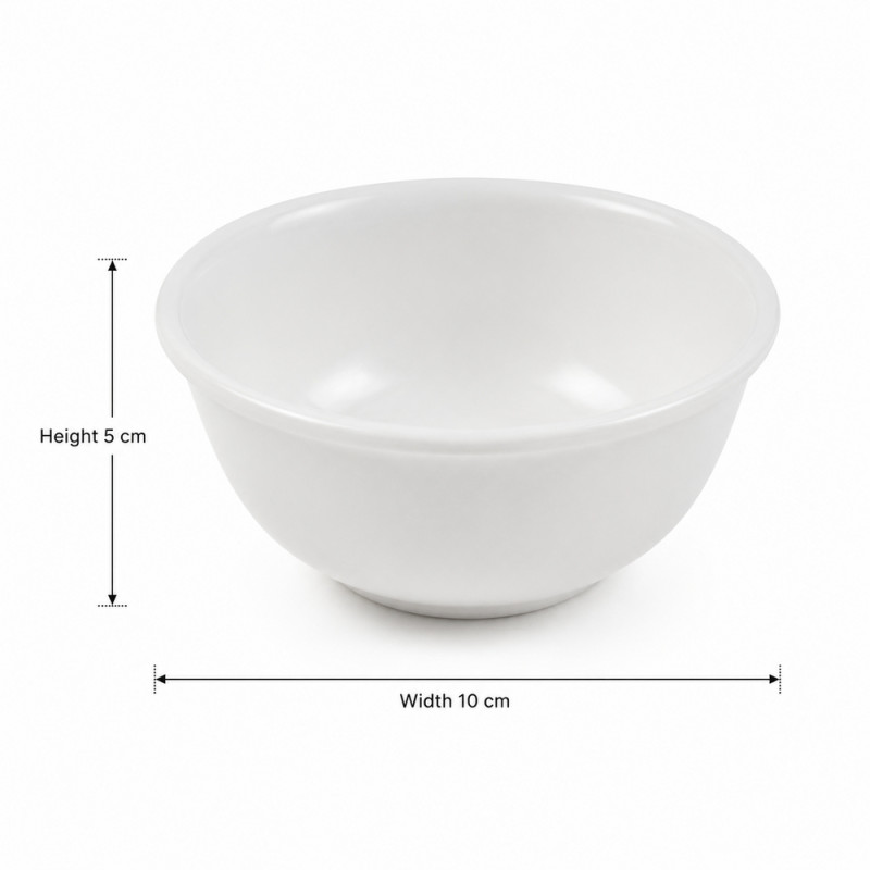4-Bowl Small Ceramic Bowl – White (H-5cm X W-10cm)