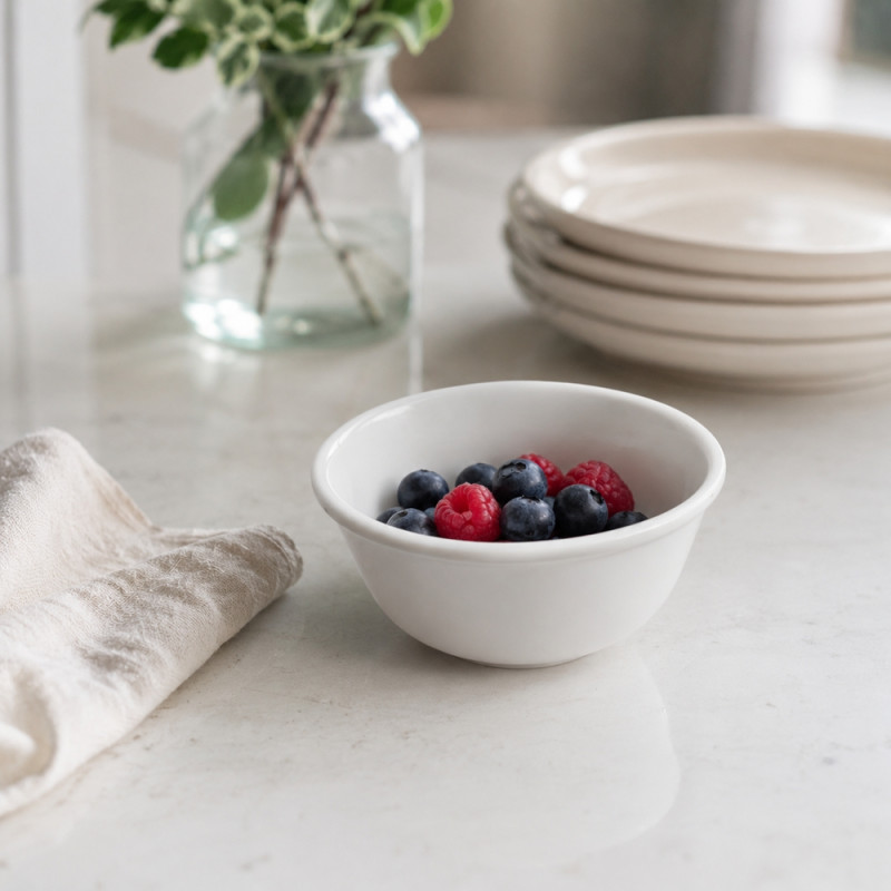 4-Bowl Small Ceramic Bowl – White (H-5cm X W-10cm)