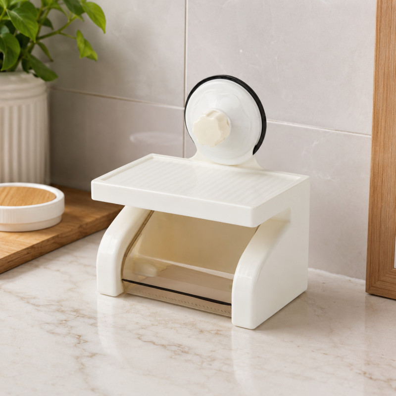 Arctic Fresh Toilet Paper Holder Designed for Daily Self-Care & Relaxation – White (H-19, W-11.5 CM)