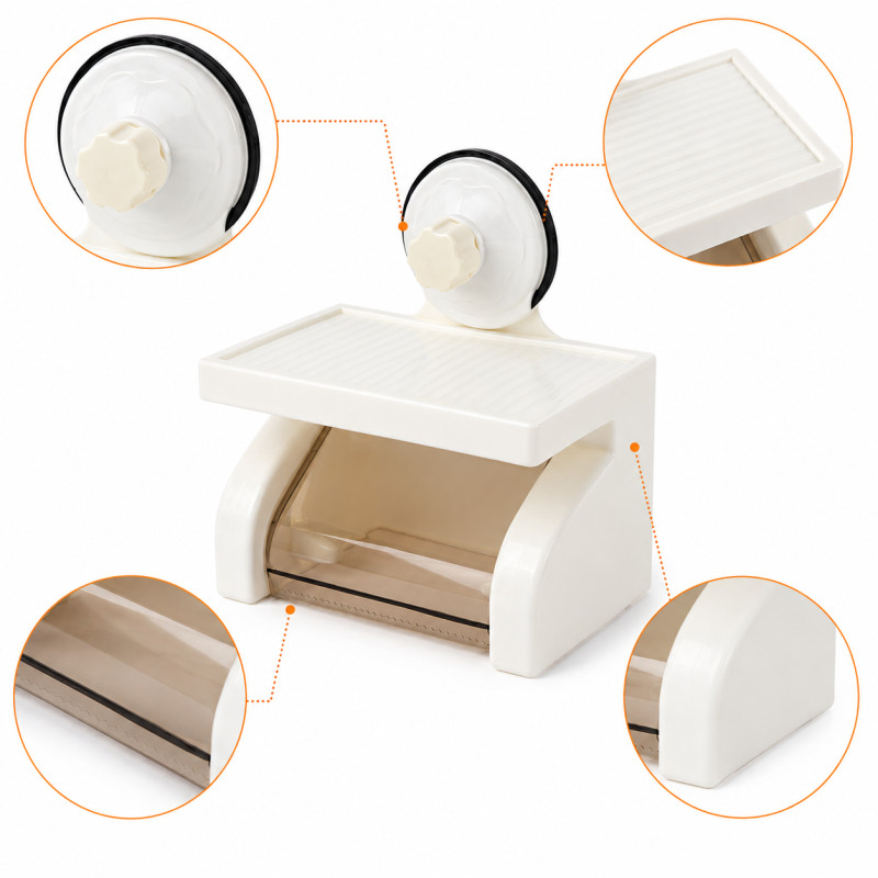 Arctic Fresh Toilet Paper Holder Designed for Daily Self-Care & Relaxation – White (H-19, W-11.5 CM)