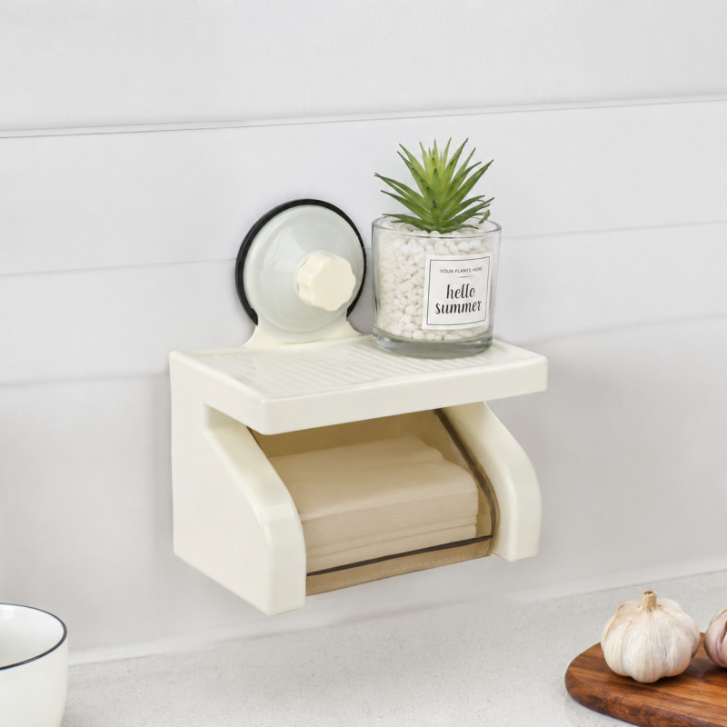 Arctic Fresh Toilet Paper Holder Designed for Daily Self-Care & Relaxation – White (H-19, W-11.5 CM)