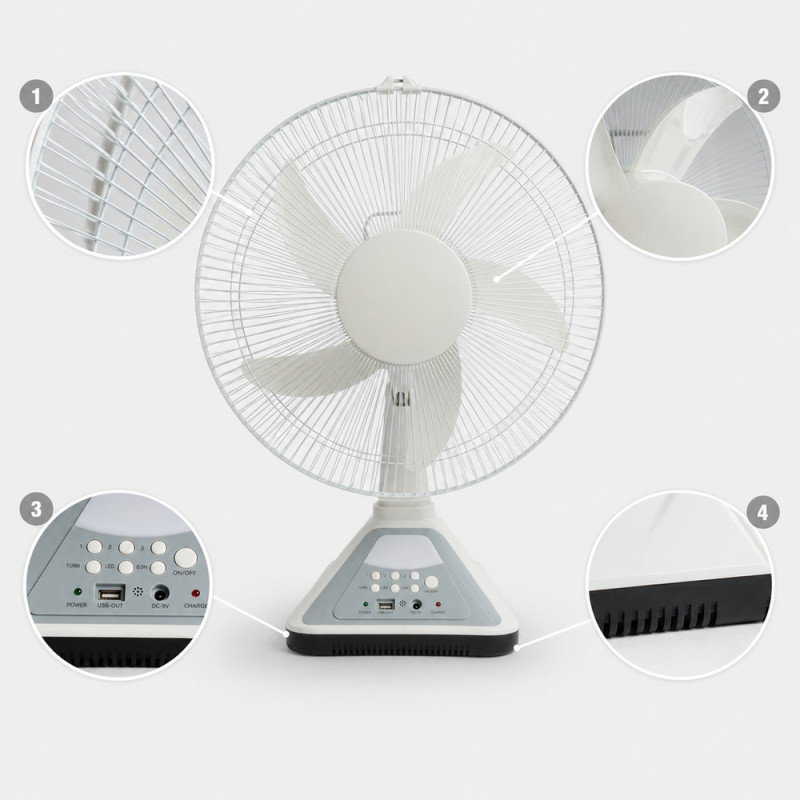 Rechargeable Electric Fan – 16"