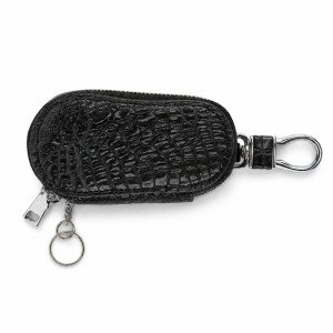 Professional Crocodile-Textured Leather Key Case Wallet – Sleek Black (10cm) Professional Crocodile-Textured Leather Key Case Wallet – Sleek Black (10cm)