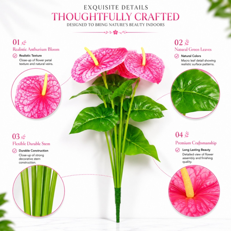 Premium 254M469 Artificial Flower – Pink Premium Quality (56cm)
