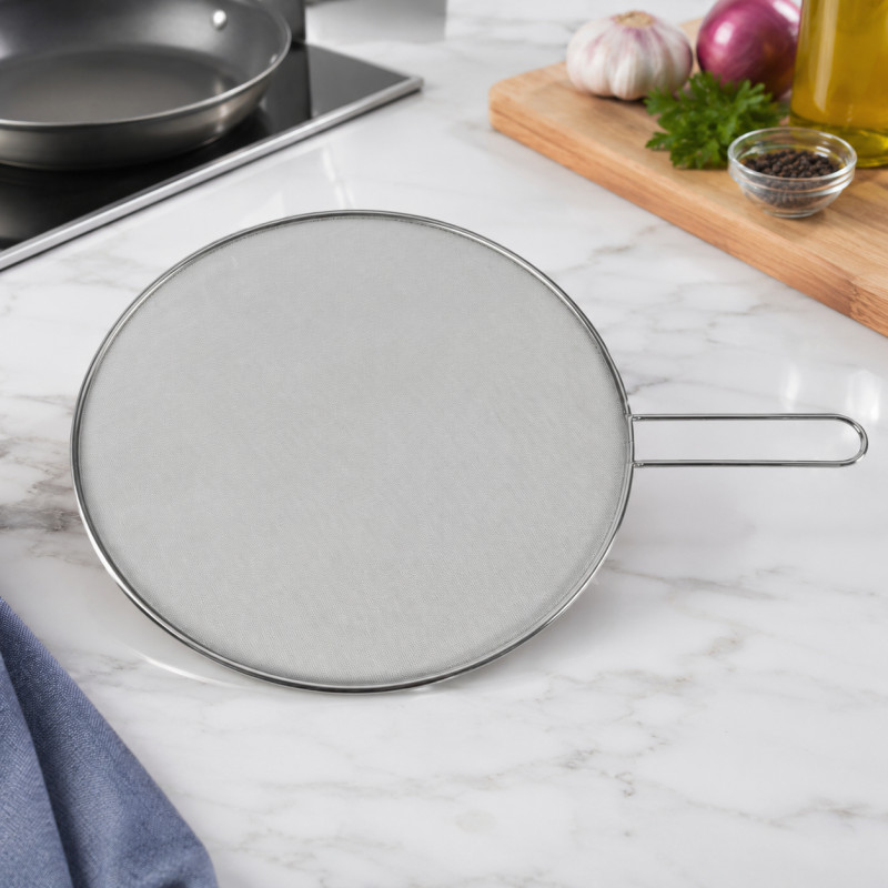 Preferred Series Splatter Screen Designed for Everyday Cooking &amp; Kitchen Excellence – Silver (W-49, DIA-32 CM)