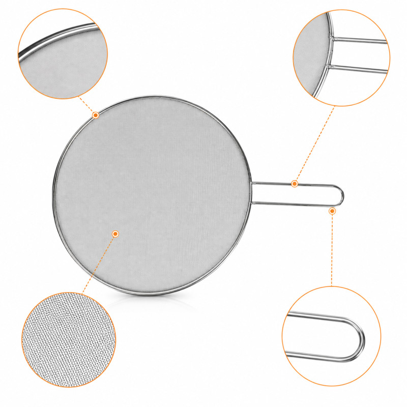 Preferred Series Splatter Screen Designed for Everyday Cooking &amp; Kitchen Excellence – Silver (W-49, DIA-32 CM)
