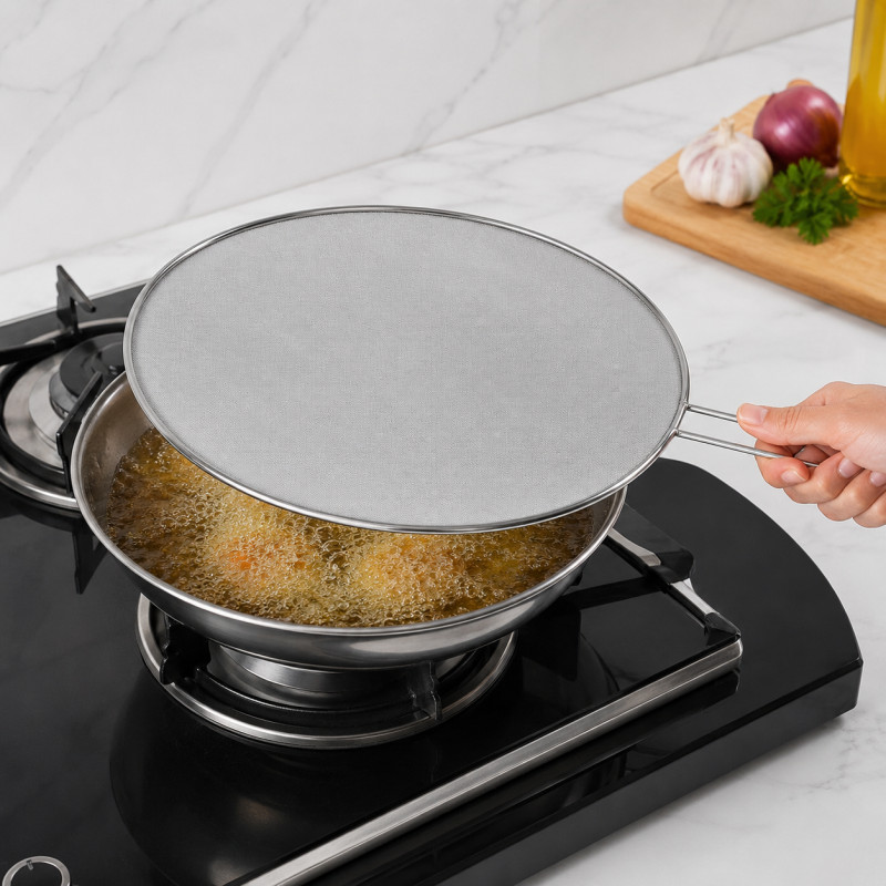 Preferred Series Splatter Screen Designed for Everyday Cooking &amp; Kitchen Excellence – Silver (W-49, DIA-32 CM)