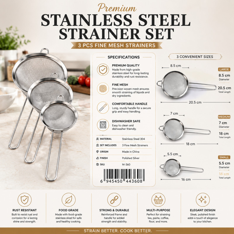Stainless Steel Strainer Set