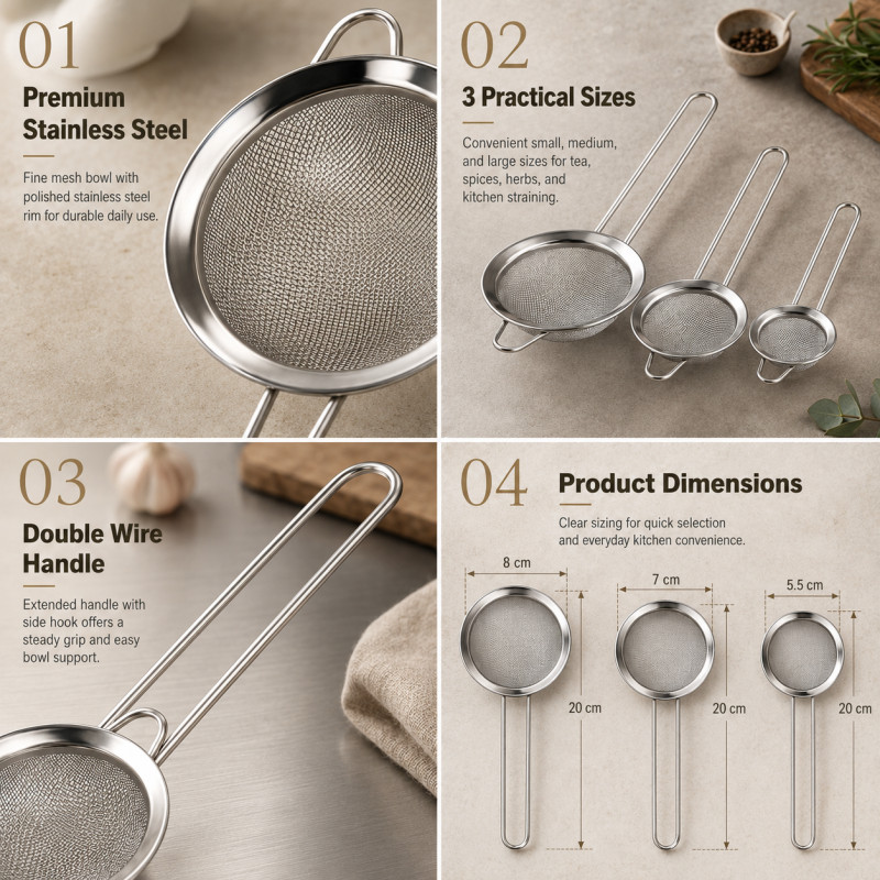 Stainless Steel Strainer Set