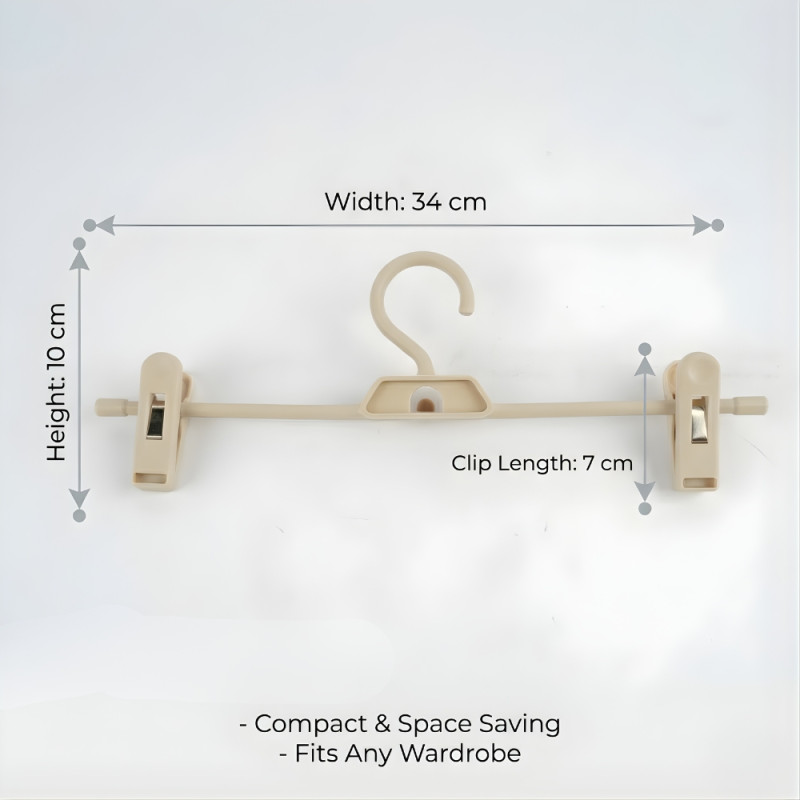 Select Grace Clothing Hanger Designed for Effortless Laundry & Garment Care – Beige (H-10, W-34, L-7 CM)