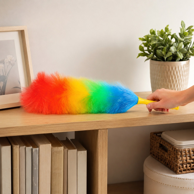 Elegant Rainbow Feather Duster