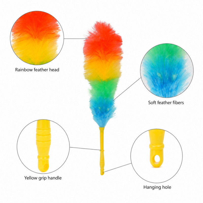 Elegant Rainbow Feather Duster