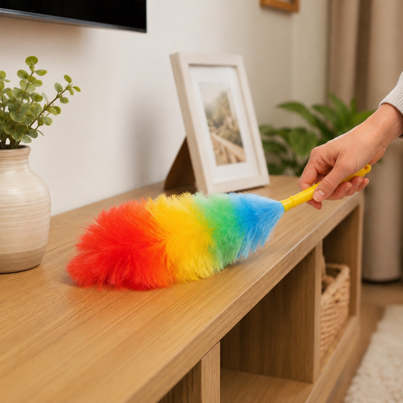 Elegant Rainbow Feather Duster