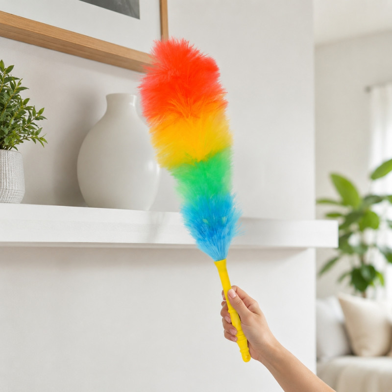 Elegant Rainbow Feather Duster