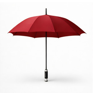 Wine Red Wind-Resistant Umbrella with Comfort Grip Handle and Strong Metal Frame