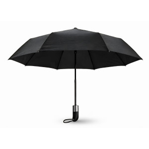 Versatile Automatic Black Folding Umbrella with Reinforced Frame and Water-Repellent Travel Canopy