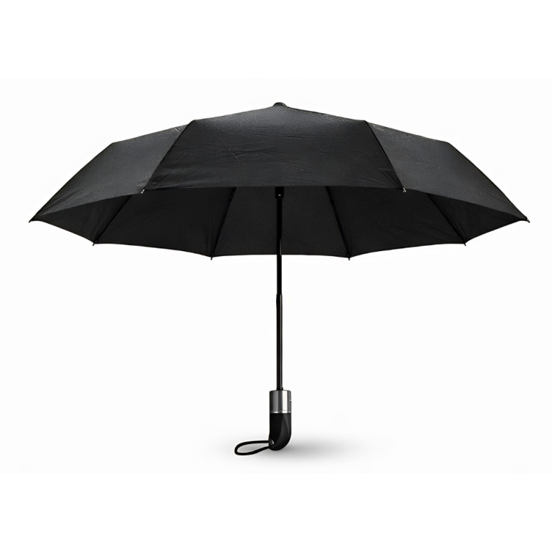 Versatile Automatic Black Folding Umbrella with Reinforced Frame and Water-Repellent Travel Canopy