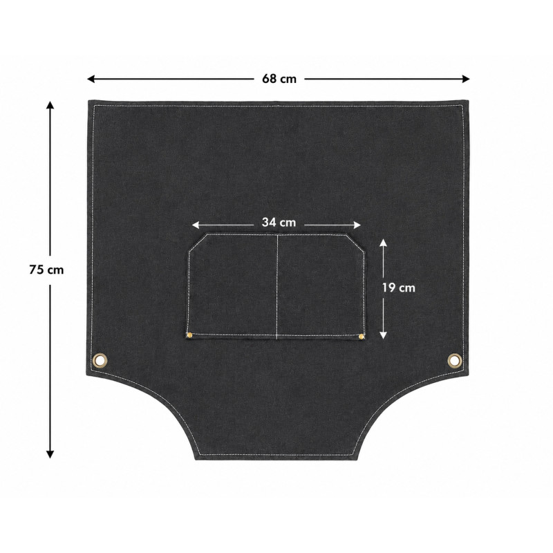 Refined Ease Kitchen Apron Designed for Everyday Cooking &amp; Kitchen Excellence – Black (H-75, W-68, L-34, D-19 CM)
