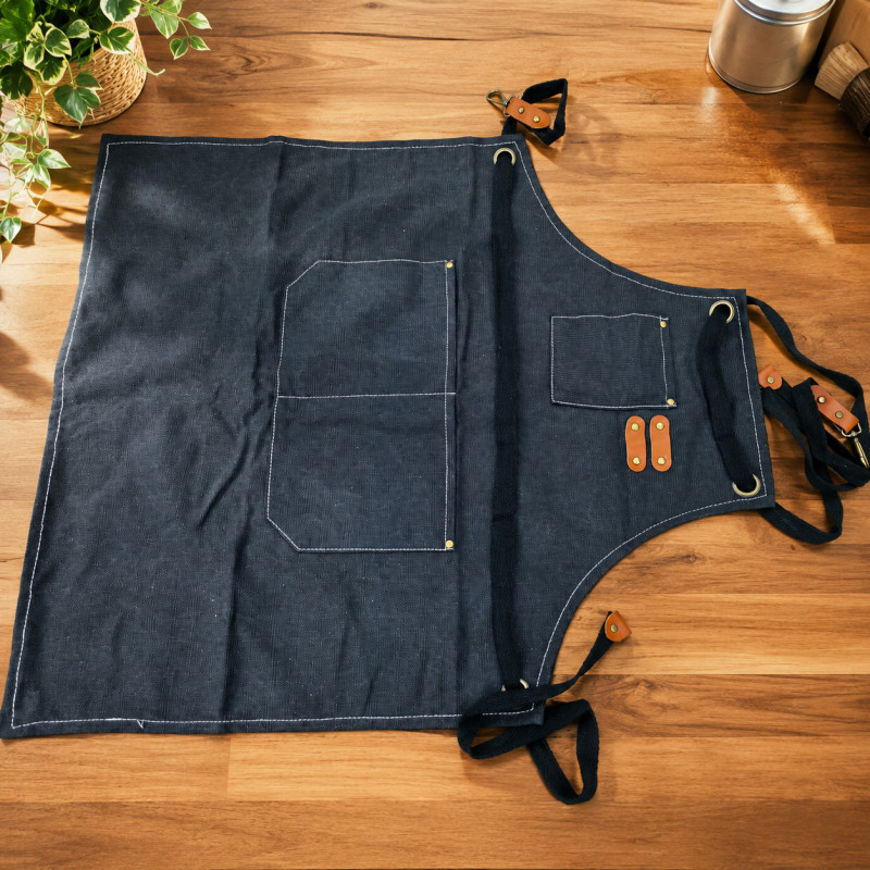 Refined Ease Kitchen Apron Designed for Everyday Cooking &amp; Kitchen Excellence – Black (H-75, W-68, L-34, D-19 CM)