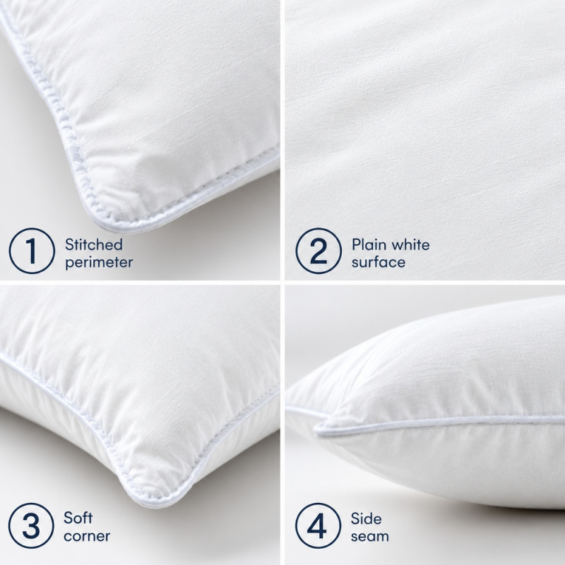 Woven Comfort Pillow Designed for Modern Living & Home Comfort – White (H-45, W-70 CM)