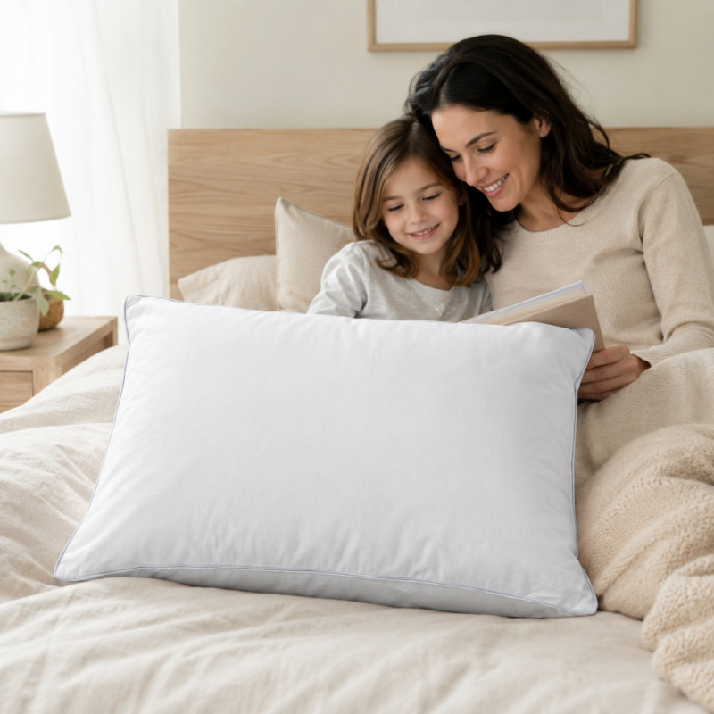 Woven Comfort Pillow Designed for Modern Living & Home Comfort – White (H-45, W-70 CM)