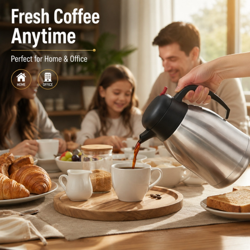 Modern coffee thermal carafe – Silver Premium Quality (H-23 x W- 805cm)