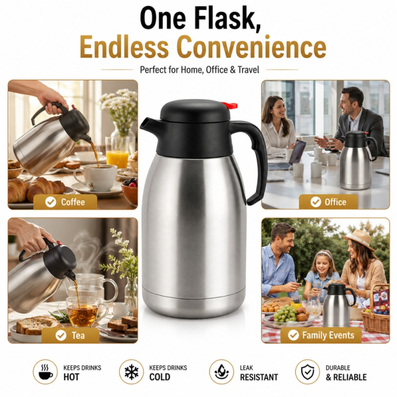 Modern coffee thermal carafe – Silver Premium Quality (H-23 x W- 805cm)