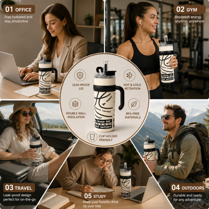 Prime Grace Vacuum Flask Designed for Temperature Retention &amp; On-the-Go – Beige (H-30)