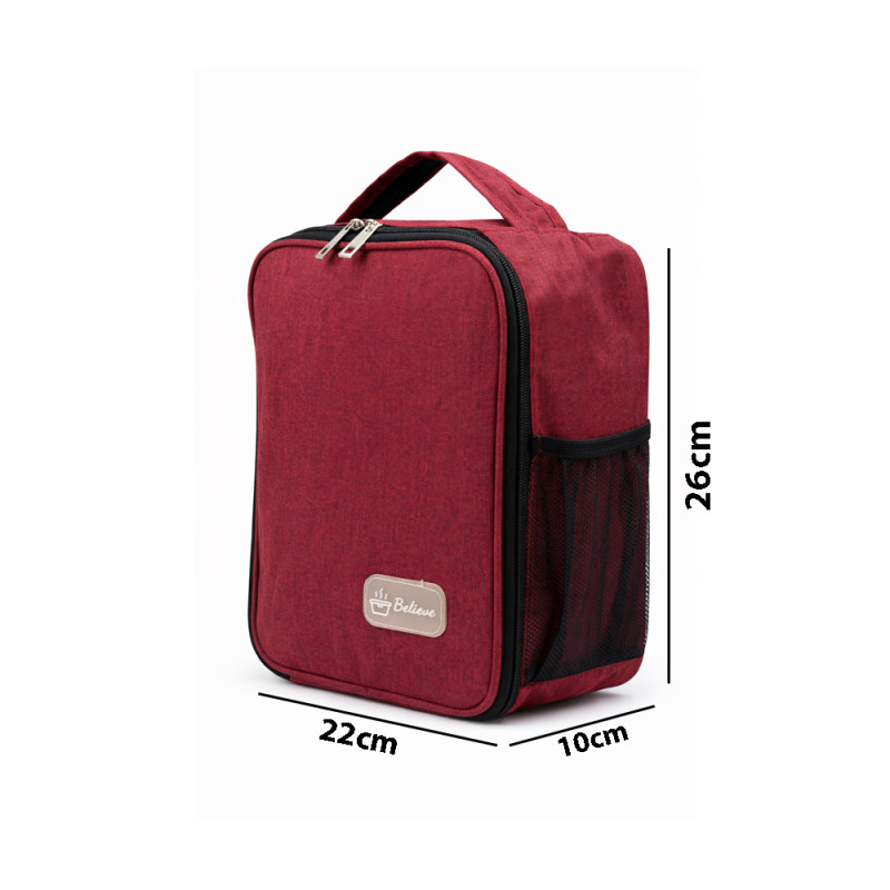 Insulated Thermal Lunch Bag – Classic Maroon (26cm)