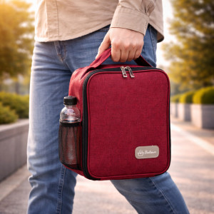 Insulated Thermal Lunch Bag – Classic Maroon (26cm)