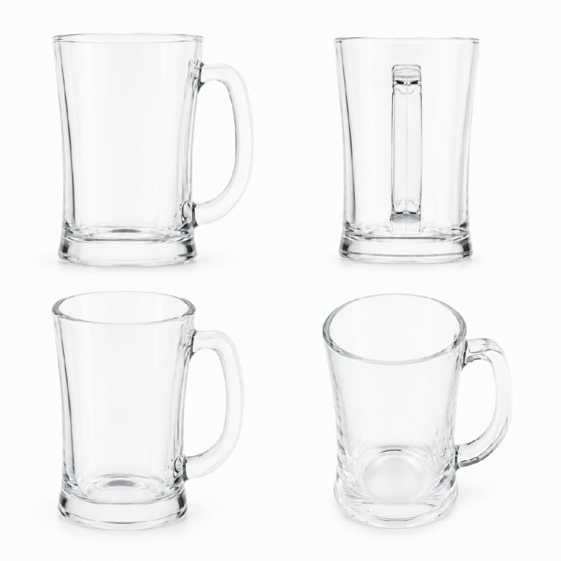 Clear Glass Beer Mug for Large Pours – 13 x 8cm – Transparent