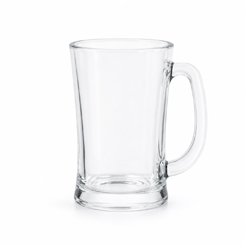Clear Glass Beer Mug for Large Pours – 13 x 8cm – Transparent