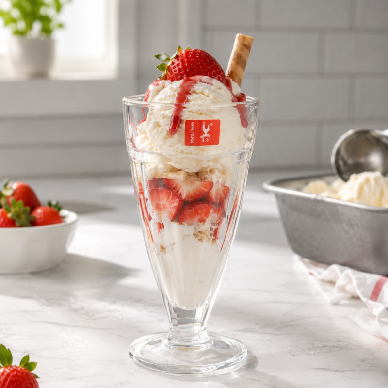 Elegant Ice Cream Glassware Set - 6pcs