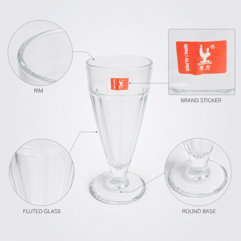 Elegant Ice Cream Glassware Set - 6pcs