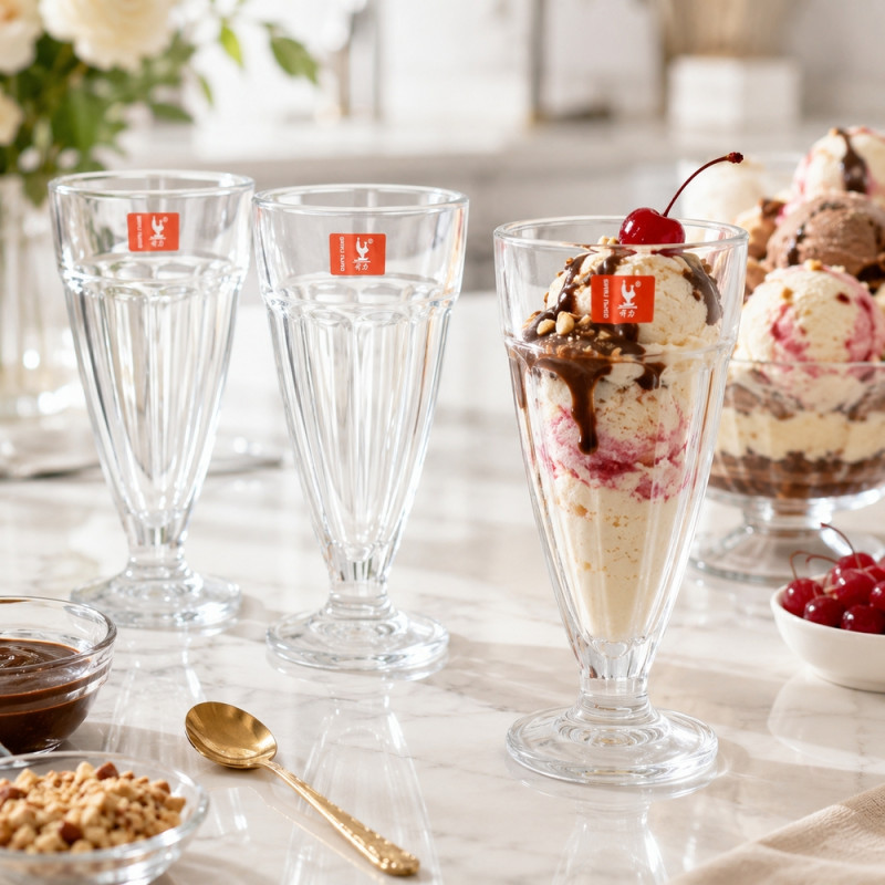 Elegant Ice Cream Glassware Set - 6pcs