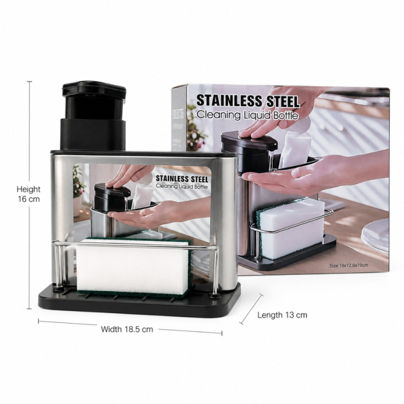 Stainless Steel Cleaning Liquid Bottle (500 ml) - Silver