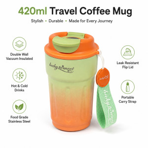Quality travel mug – Orange Premium Quality (15.5x6.5cm)