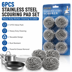 Modern STEEL WOOL 6 PCS – Silver Premium Quality (H-25 x W-16cm)
