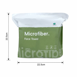 Emerald Touch Microfiber Face Towel Designed for Daily Self-Care &amp; Relaxation – Green (H-22.5, W-22.5 CM)