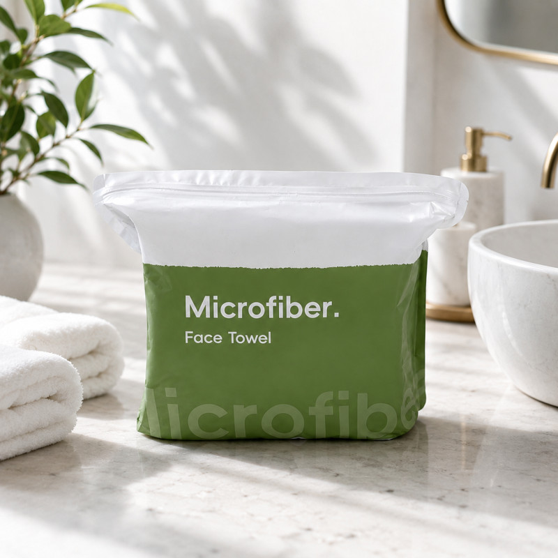 Emerald Touch Microfiber Face Towel Designed for Daily Self-Care &amp; Relaxation – Green (H-22.5, W-22.5 CM)