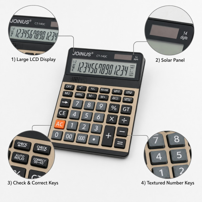 Extra Large Display Calculator – 14 Digits