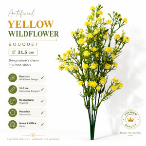 Essential Artificial Flower – Green Yellow Premium Quality (31.5cm)