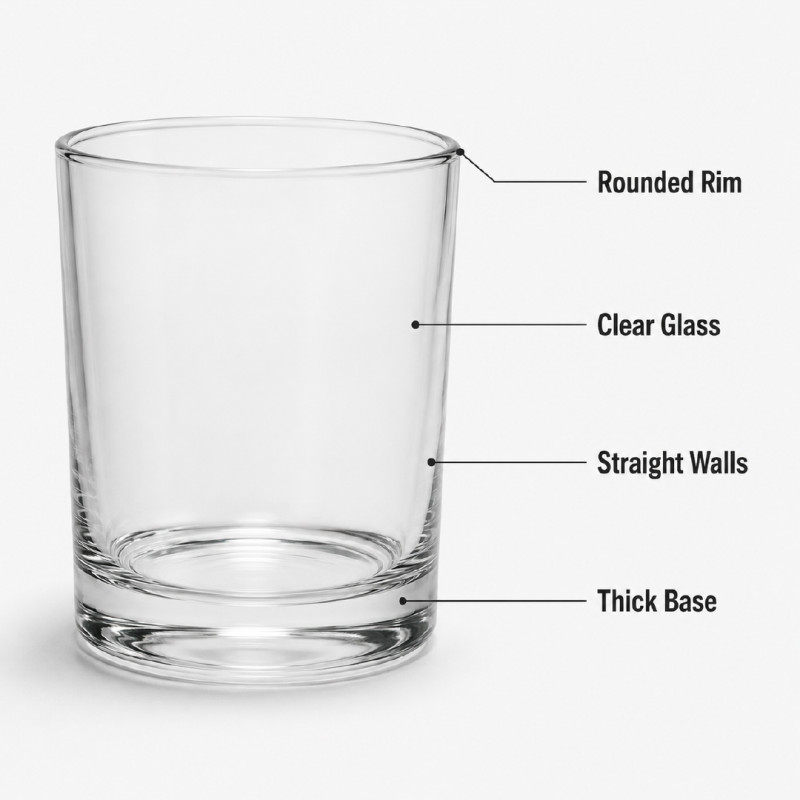 Premium Everyday Tumbler Glass - Short Drink, Crystal Clear, 8.5 x 7 cm