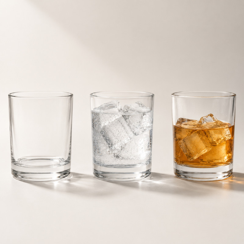 Premium Everyday Tumbler Glass - Short Drink, Crystal Clear, 8.5 x 7 cm