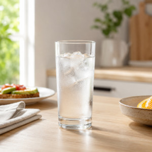 Classic Clear Glass Highball Tumbler with Straight-Walled Design & Thick Base, 15x6cm